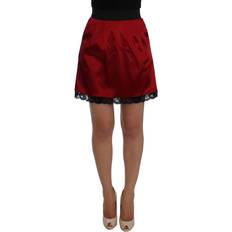 Dolce & Gabbana Red Skirts Dolce & Gabbana Elegant Red Lace High-Waist Women's Skirt