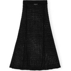 M - Midi Skirts Ganni Black Pointelle Long Skirt