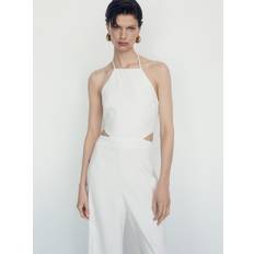 White Jumpsuits & Overalls Mango Halter jumpsuit with slits off white Women