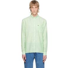 Linen - Men Clothing Lacoste Green & White Striped Shirt WHITE/PEPPERMINT