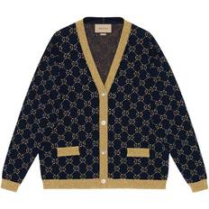 Cotton - Women Cardigans Gucci GG Cotton Lame Cardigan - Blue/Gold