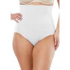 White Girdles Plus Women's Instant Shaper Control Seamless High Waist Brief by Secret Solutions in White Size 28/30 Body Shaper