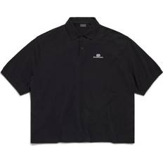 Cotton - Unisex Polo Shirts Balenciaga Men's Oversized Polo Shirt 1000 BLACK 1