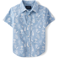 The Children's Place Boy's Dad And Me Cactus Poplin Shirt - Blue Riviera