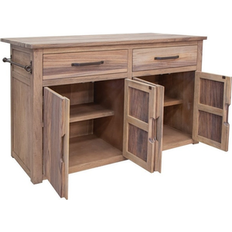 Sideboards Natural Parota Wood Kitchen Island with Sideboard