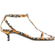 Burberry Heeled Sandals Burberry Black Orange Lucy Kitten Heel