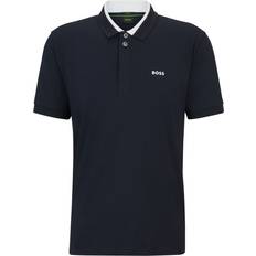 Hugo Boss Paddy Stretch 3d Stripe Collar Polo Shirt - Dark Blue