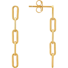 Kylie Harper Dangling Paperclip Earrings - Gold