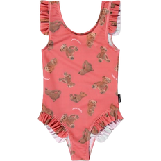 Palm Angels Kid's Teddy Bear Print Swimsuit - Coral Pink