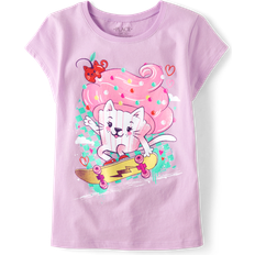The Children's Place Kid's Cupcake Cat Skateboard Graphic Tee - Lilac Luster (3046142_1253)