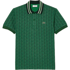 Lacoste Monogram Motif Contrast Polo Shirt - Green