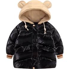 KYAIGUO Toddler Winter Down Coat Puffer Hooded Jacket - Black