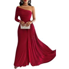 Abendkleider Shein Elegant One-shoulder Long Sleeve Dress