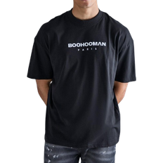 Bekleidung boohooMAN Paris Print T-shirt - Black