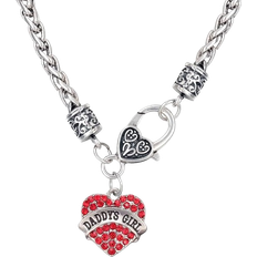Frcolor Daughter Daddy Necklace - Silver/Red