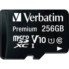 Verbatim Minnekort Verbatim Premium microSDXC Class 10 UHS-I U1 V10 90 MB/s 256GB +SD adapter