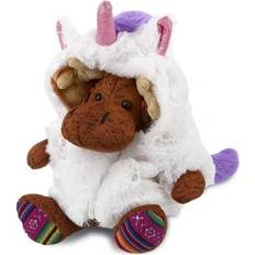 Dollibu Sitting Brown Moose Unicorn 28cm