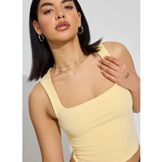 Garage Amber Portrait Neck Tank Top - Double Cream Yellow