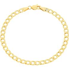 Gold - Men Bracelets Nuragold Cuban Curb Link Chain Bracelet 4.5mm - Gold