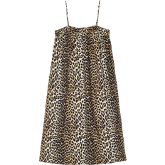 Ganni Midi Strap Dress - Leopard