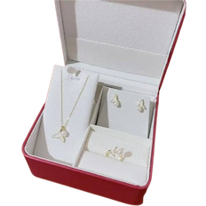 BlackBeauty Necklaces Ring & Earrings Set - Gold/Pearls