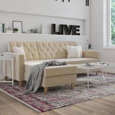 CosmoLiving by Cosmopolitan Liberty Upholstered Ivory Sofa 84" 2pcs 3 Seater