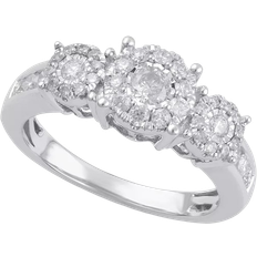 Women engagement rings Macy's Three Stone Engagement Ring - White Gold/Diamonds