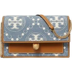 Tory Burch T Monogram Denim Chain Wallet - Multi