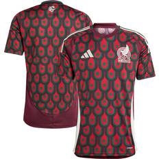 Soccer National Team Jerseys adidas Mens Mexico National Team Burgundy 2024 Home Replica Jersey