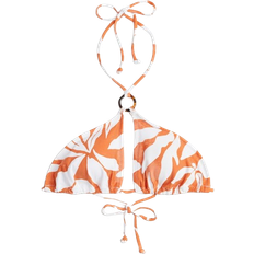 Dame - Polyester Bikinier H&M Padded Halter Neck Bikini Top - Orange/Pattern