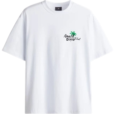 Men - White Tops H&M Loose Fit Printed T-shirt - White/Amalfi