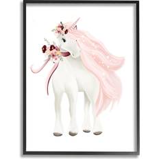 Stupell Glam Pink Unicorn Black Framed Art 16x20"