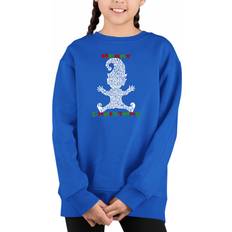 LA Pop Art Girl's Word Art Crewneck Sweatshirt - Royal