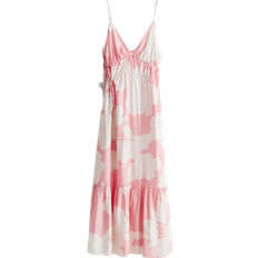 Lange Kleider - Polyester H&M Drawstring-Detail Maxi Dress - Light Pink/Floral