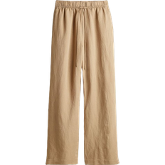 H&M Linen Blend Pull On Trousers - Beige