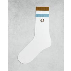 Fred Perry Socken Fred Perry Bold Tipped Towelling White/Dark Caramel Socken Weiß