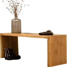 Natur Fußhocker holz4home® Massivholz Fußhocker