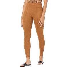 Gold - Women Tights Spanx Faux Suede Leggings Rich Caramel Women's Clothing Gold 2X Regular 27