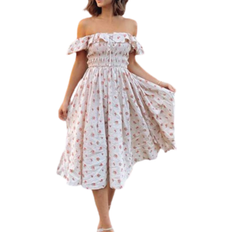 Boho Inspired French Picnic Dress - Beige