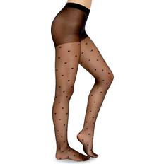 Women Support Pantyhose Lechery Pair Heart Tights, Large-x-large, Black Large-x-large