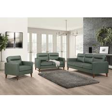 Green leather sofa Coaster Jonah Green Sofa 75.8" 3 6 Seater