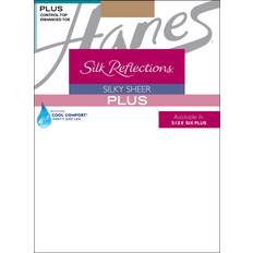 Hanes White Pantyhose & Stay-Ups Hanes Silk Reflections Women's Plus-Size Control Top Toe Pantyhose, Pearl