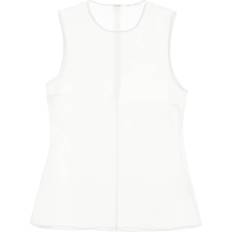 Ami Paris White Blouses Ami Paris sleeveless silk top in White