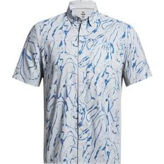 Under Armour Men Shirts Under Armour Shorebreak Hybrid Printed Woven Short-Sleeve Button-Down Shirt for Men Mod Gray/Photon Blue