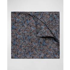 Gray - Men Handkerchiefs Eton Melange Floral Silk Pocket Square