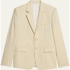 Beige - Men Suits Helmut Lang Men's Classic Linen-Blend Blazer SUMMER