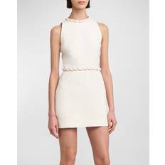 Knee Length Dresses - White Valentino CREPE COUTURE SHORT DRESS Wo IVORY