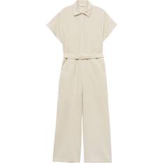 Mango Belt Long Jumpsuit - Ecru