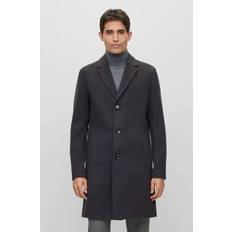 Hugo Boss Men Coats Hugo Boss Wool-blend Coat With Full Lining