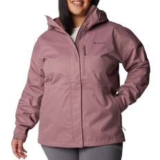 Red - Women Rain Clothes Columbia Women's Hikebound Jacket, Medium, Pink